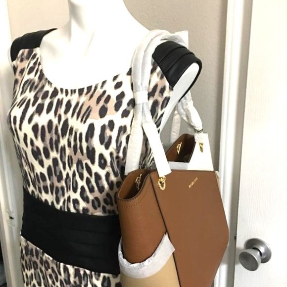 Michael Kors Brown Camel Jet Set Colorblock Purse NEW  Retail $558 - Picture 3 of 4